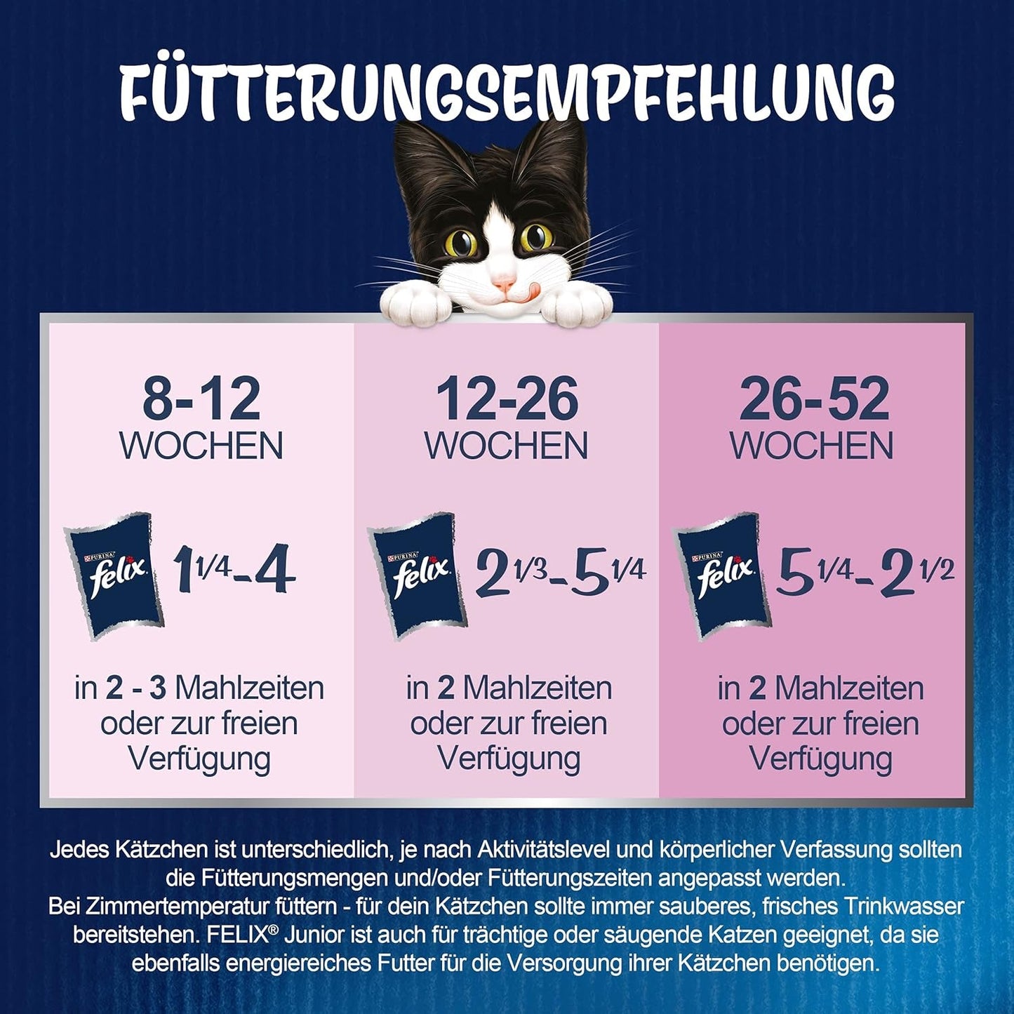 Felix As Good As It Looks Junior Våtfoder i gelé för kattungar, blandad blandning, förpackning om 6 (6 x 12 påsar à 85g vardera)