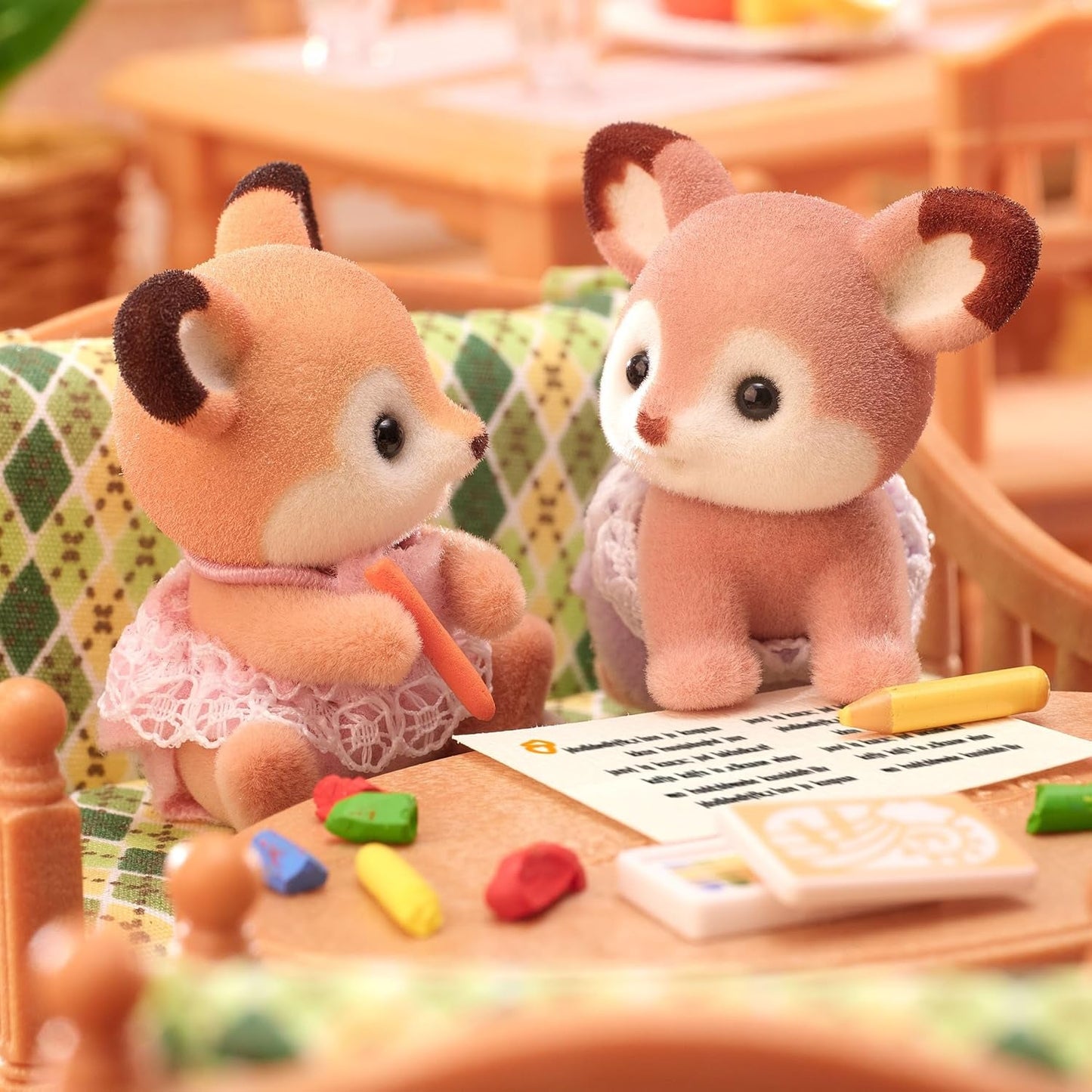 Sylvanian Families 5800 Deer Twins, Animal Figure Playset, Forest Animal Figures, Leksak för åldrarna 3 och uppåt