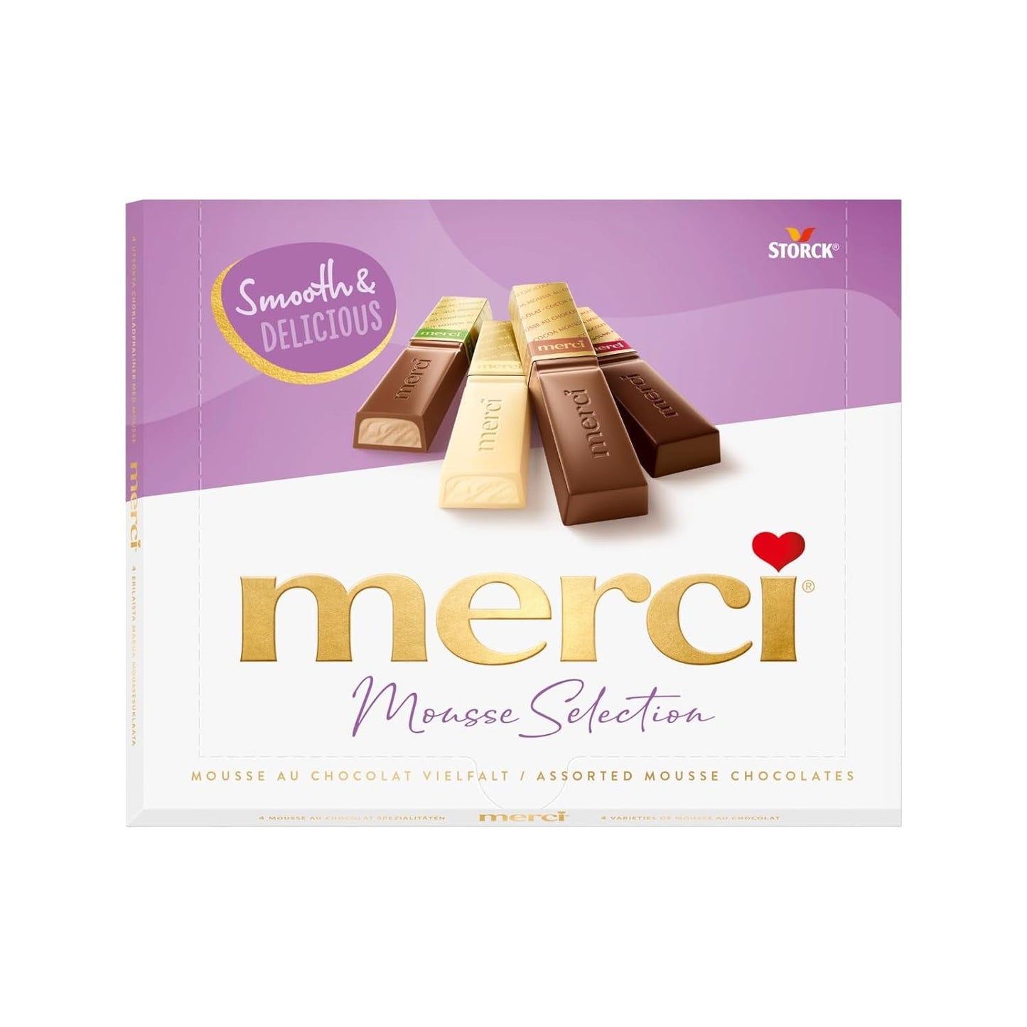 merci Finest Selection Mousse au Chocolat Variety – 1 x 210 g – Specialiteter Utsökt chokladmousse – Fyllda och ofyllda praliner