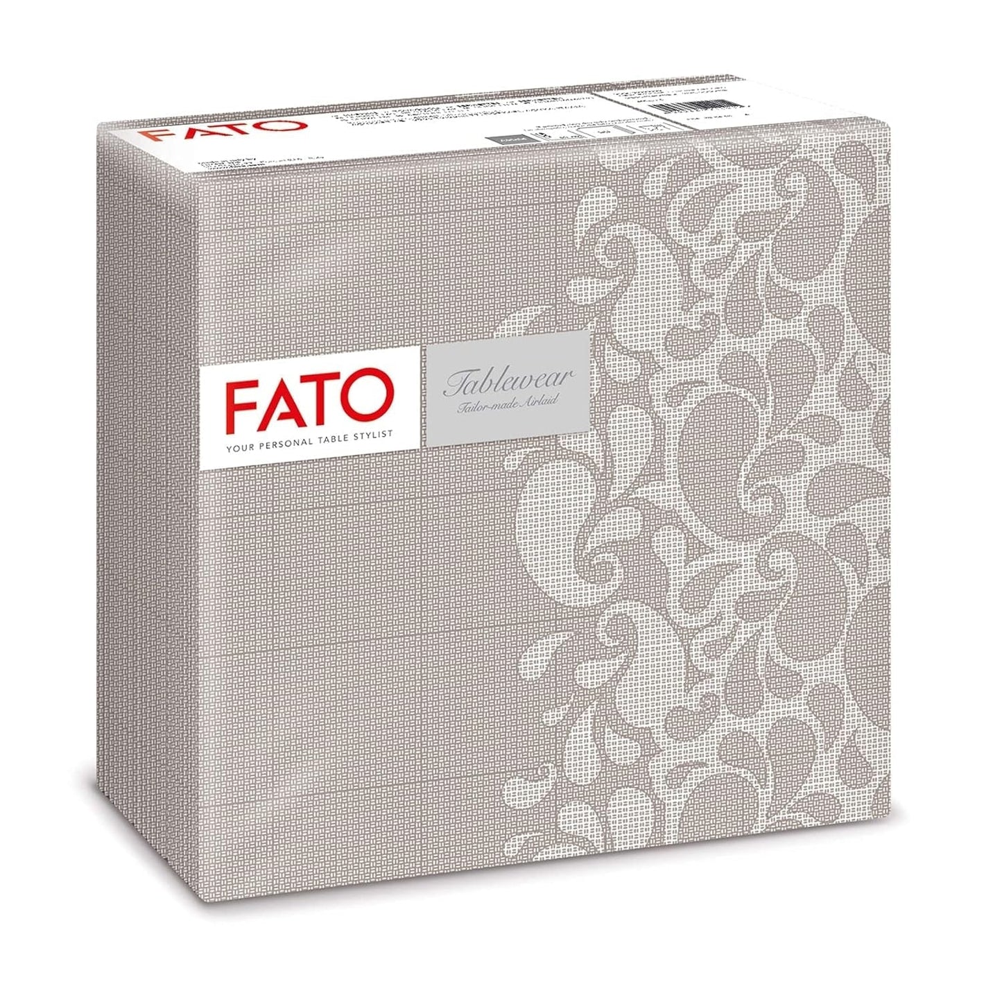 Fato - Torra pappersservetter, airlaid, textileffekt, paket med 50 servetter, 40X40 vikta i 4-format, Tropicana Decor