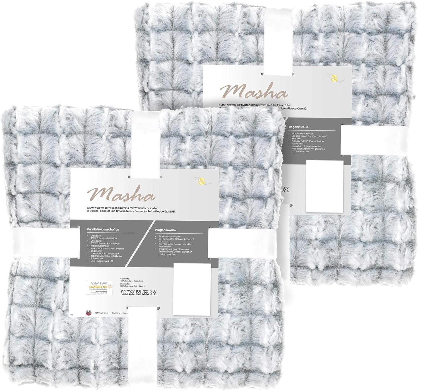 Aqua-Textil Fluffig kramfilt 150 X 200 Cm Grå Vit Melange Plysch TV-filt Överkast Sherpa Fleece Oeko-Tex Ottawa Sängar och filtar Besuche den aqua-textil-Store Grå fuskpäls Sängkläder 4 st. 135 x 200 cm