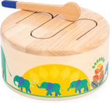 Janod - Gioia Drum - FSC trätrumma + trumma - Rollspel och tidig musikalisk utbildning - Akvarell - Från 18 månader, J07650 Bebe Toys Naty Shop