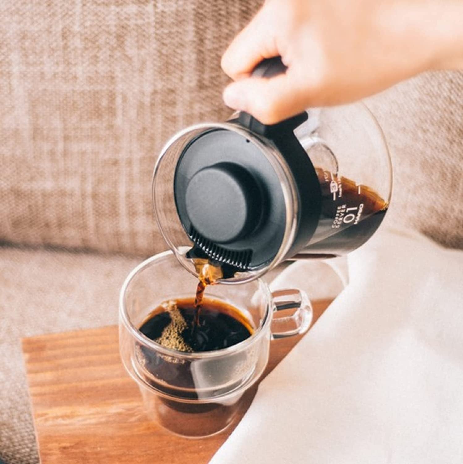 4977642019126 Karaff för servering av kaffe V60 700 ml VCS-02B, glas, färglös, 17,3 x 14,1 x 13 cm