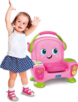 Clementoni 17755 Sångfåtölj med rosa ljud och dans - interaktiv och multifunktionell fåtölj för barn på italienska, leksak 1 år - Tillverkad i Italien, flerfärgad Toys Bebe Naty Shop