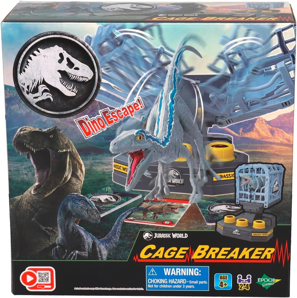 EPOCH-spel, Jurassic World - Cage Breaker, 7523, Dinosaur Toy, Brädspel för barn från 4 år och uppåt