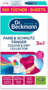 Dr. Beckmann Color & Dirt Catcher Advanced| Långvarigt färgskydd| Med mikrofiber och färgfångande molekyler för glans | 100 Naty Shop-dukar