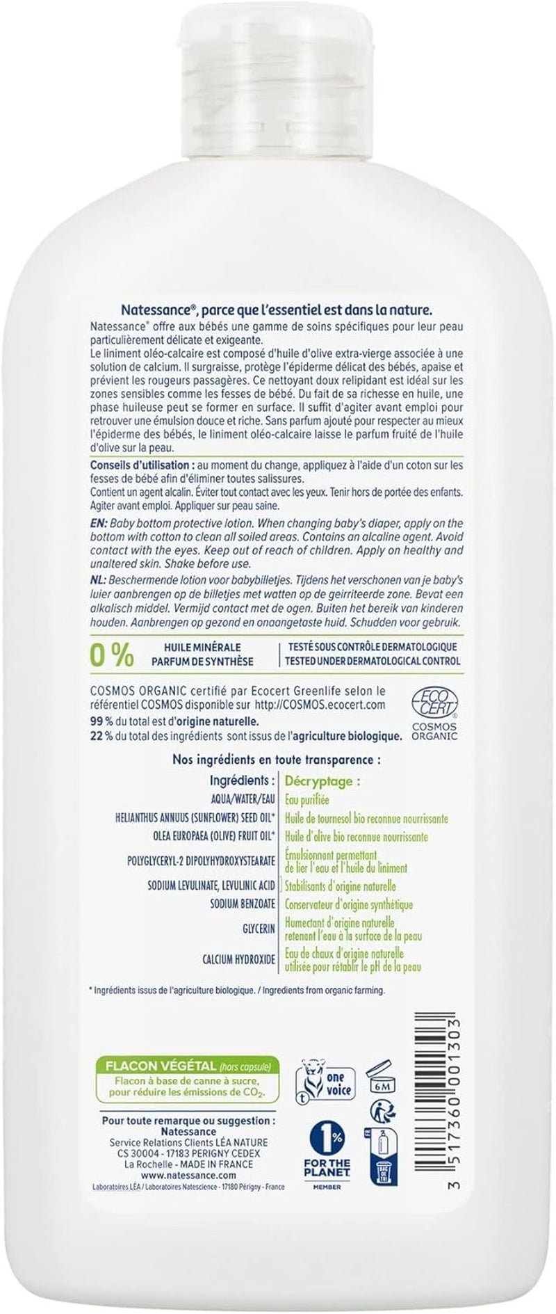 Bébé naturel oléoliniment 500 ml Barn - Bad och hudvård Naty Shop
