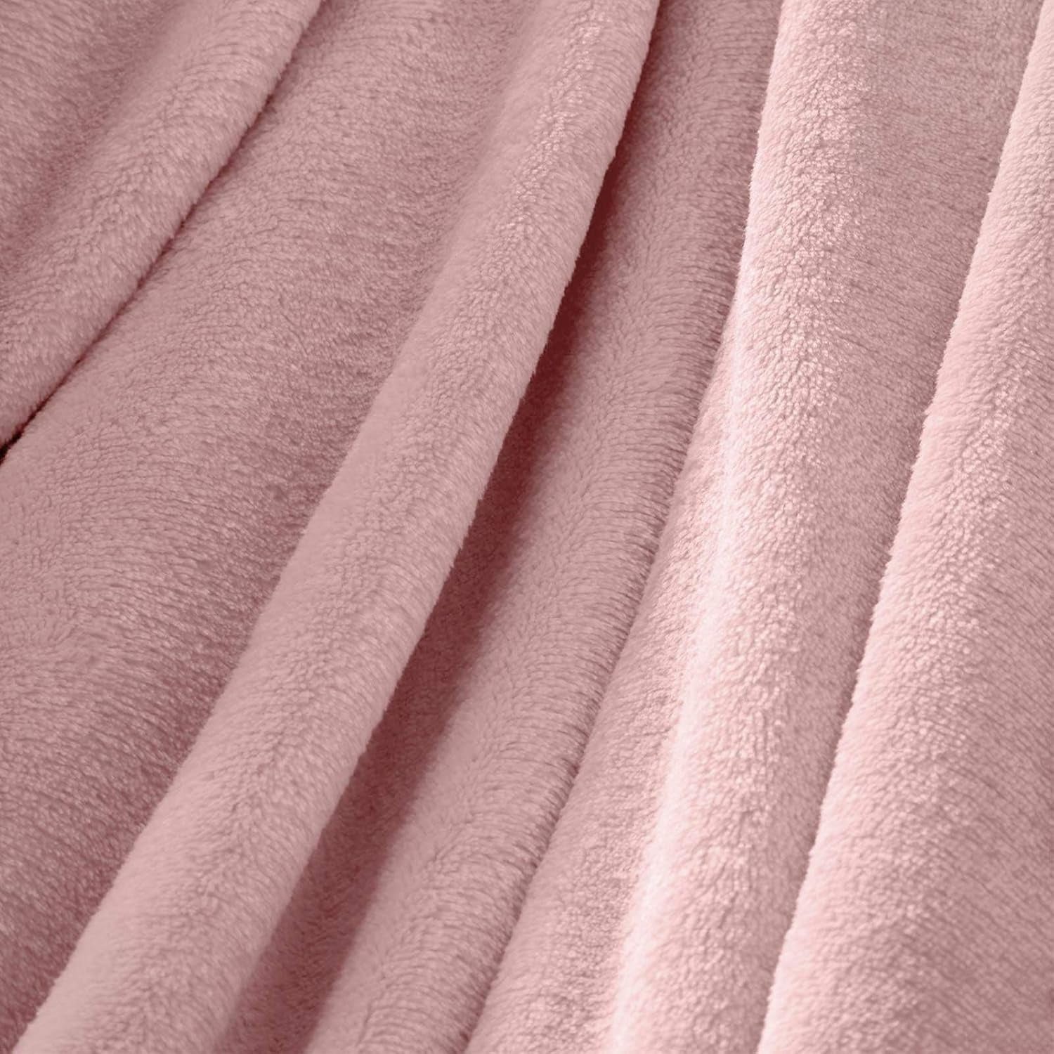 Brentfords flanellfleecefilt, extra mjuk, stor, fluffig, varm, överkast i sovrummet, enkelsäng, soffa, soffa, rödrosa - 120 X 150 cm sängar och filtar Beuche den Brentfords-Store