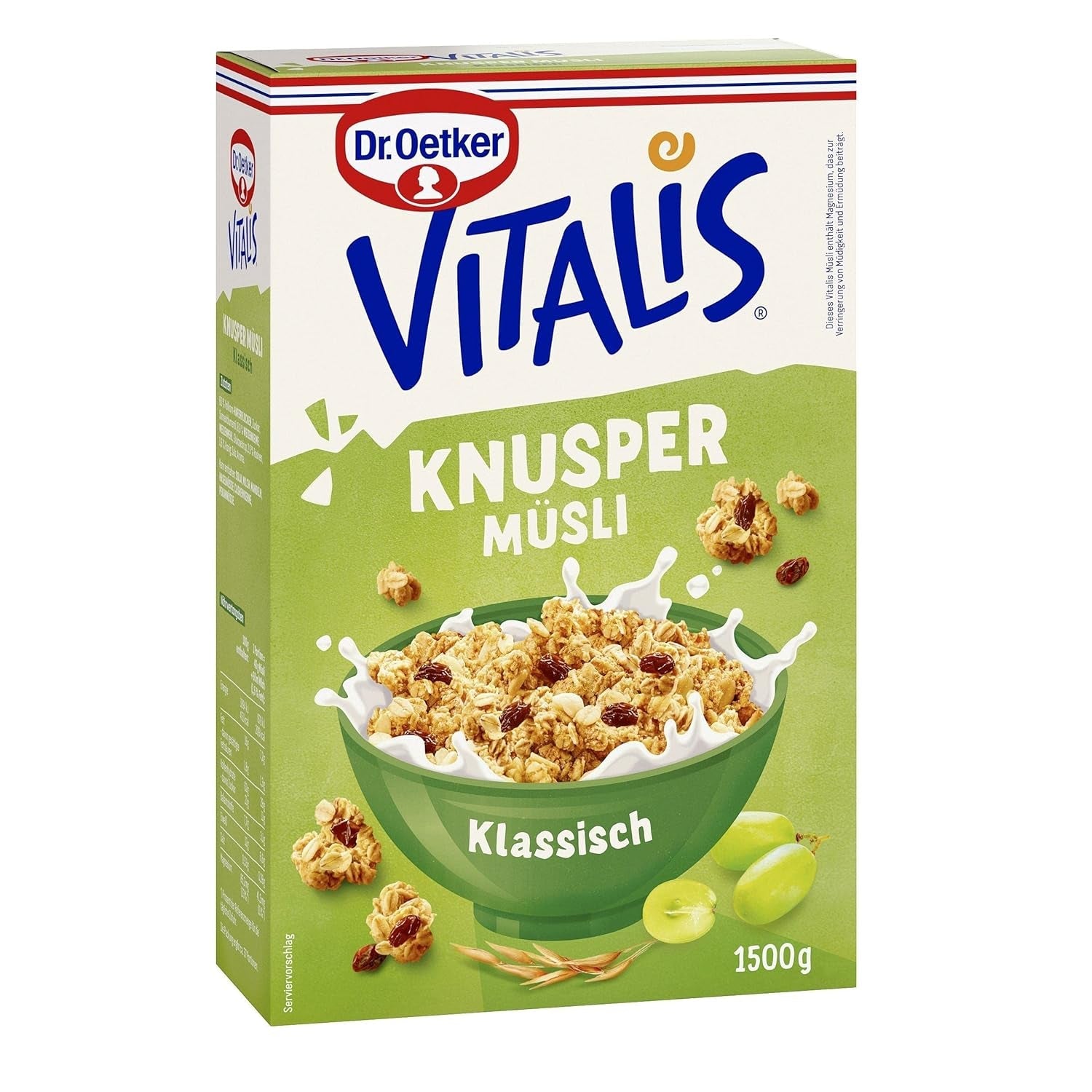 Dr. Oetker Vitalis Classic Crispy Müsli: Stort paket krispig frukostmüsli med russin, 1 paket, 1,5 kg