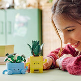 LEGO Botanicals Happy Plants - DIY-set för barn med 2 konstgjorda blommor och 2 färgglada blomkrukor med tecknade ansikten - Presentidé för tjejer från 9 år - 10349 Besuche byggset den LEGO-Store