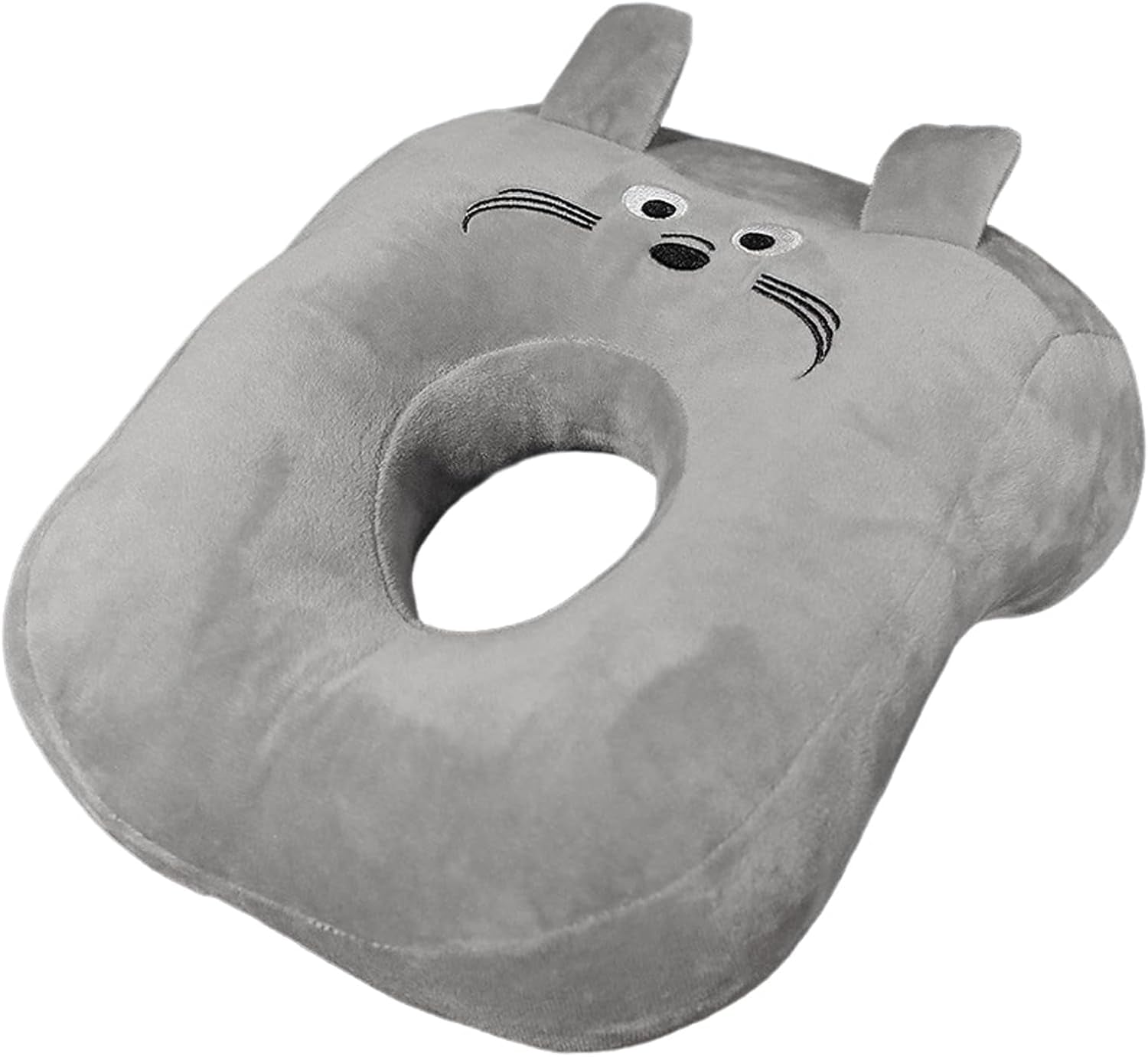 Office Sovkudde Memory Bomull Söt Öronhål Kudde Mjuk Sovkudde Side Sleeper Öronkudde för kvinnor Flickor Barn (Kattunge Grå) Cervikala Ortopediska Kuddar Naty Shop Kitten Grå