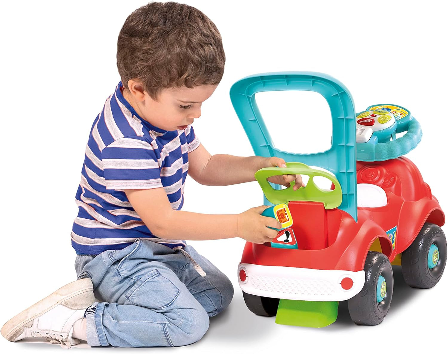 Clementoni - 17747 - Nicolò Go Go 3 i 1 - Åkbil, elektronisk inlärningshögtalare, första steg, ljus och ljud, spel för 1-åringar - Tillverkat i Italien Bebe Toys Naty Shop