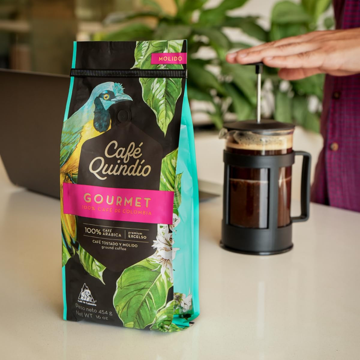 Cafe Quindio Gourmet - specialkaffe - 100 % Arabica kaffebönor, Colombia, 250 g - perfekt för portafiltermaskiner, helautomatiska maskiner, filterkaffe eller fransk press