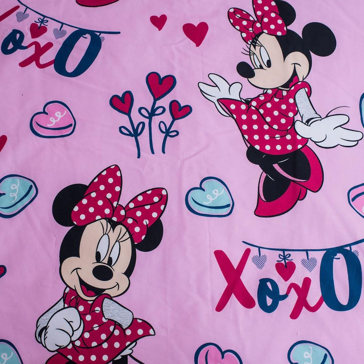 Disneysängkläder, Minnie Mouse Pink Baby, 100 % bomullssängkläder med blixtlås - Kids Naty Shop