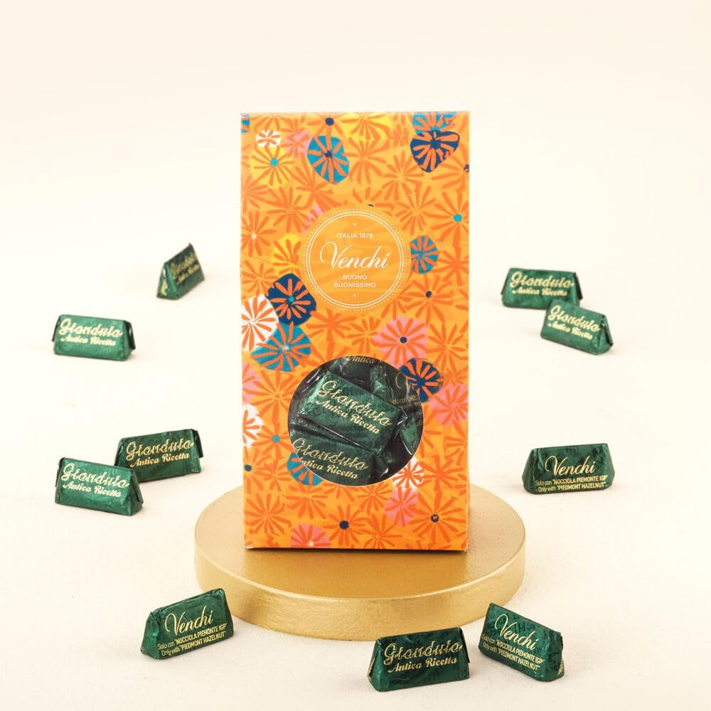 Venchi – Murrine Collection – Gianduiotto Antica Ricetta presentförpackning med choklad, 300 g – Med PGI Piemonte skogshasselnötter – Presentidé – Glutenfri