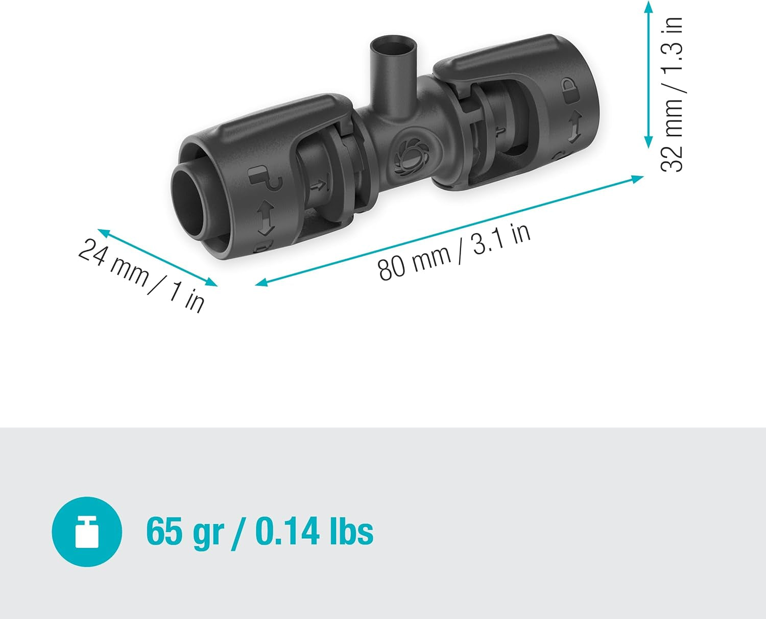Gardena Micro-Drip-System T-stycke för sprutmunstycken: Anslutning mellan 13 mm rör och ett sprutmunstycke, automatisk växtbevattning, snabb och enkel anslutningsteknik, återanvändbar (13206-20)