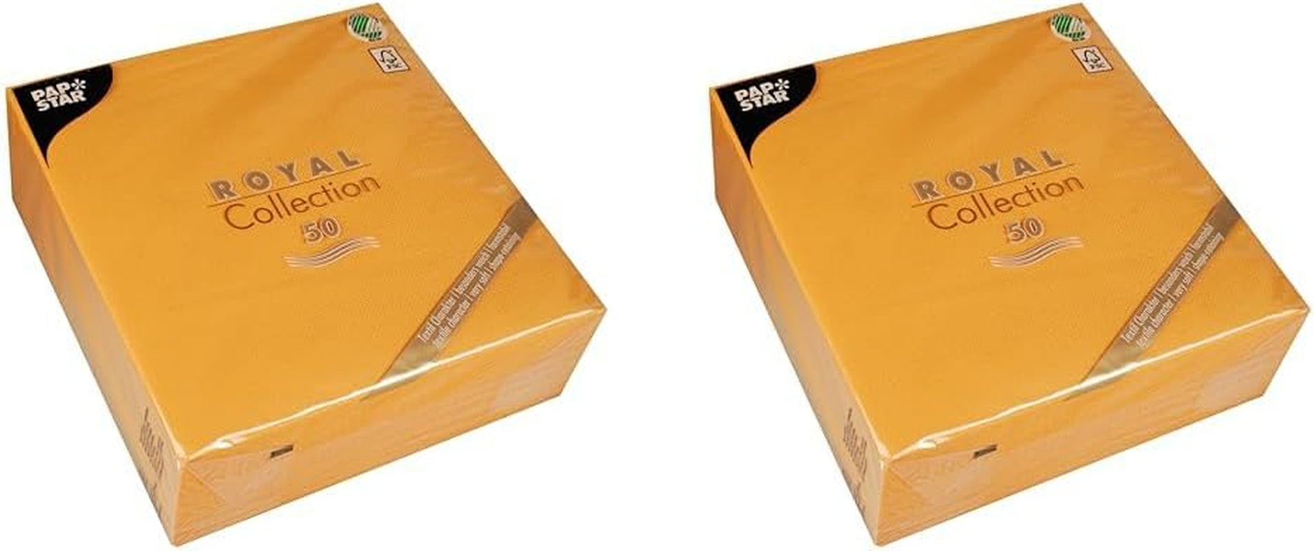 Papstar, 50 servetter "ROYAL Collection" 1/4-faldig 40 Cm X 40 Cm orange, #82219