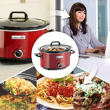 Crock-Pot Slow Cooker, 2 temperaturinställningar + Håll varm funktion, 3,5 liter (3-4 personer), Röd [SCV400RD] Slow Cooker Naty Shop