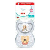 NUK Perfect Match luftnappar för spädbarn | 6-18 månader | Ortodontiska nappar som främjar luftcirkulationen och förhindrar utslag orsakade av saliv | 95 % acceptans av spädbarn** | Disney Nalle Puh | Paket om 2