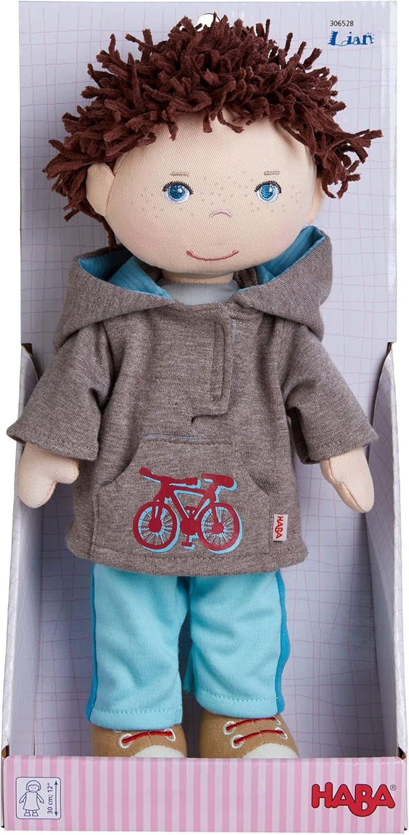HABA 306528 - Lian Doll - Plyschdocka för barn från 18 månader att leka och kramas av mjuka material - Storlek: 30 cm Naty Shop Dolls