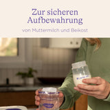 Lansinoh Muttermilchflaschen, 4 X 160 Ml - Zur Sicheren Muttermilch Austellungen - Neues Kompaktes Design Für Verbesserte Stabilität - Mit Stapelbarem Deckel Tillbehör Mat och amning Bebe Naty Shop