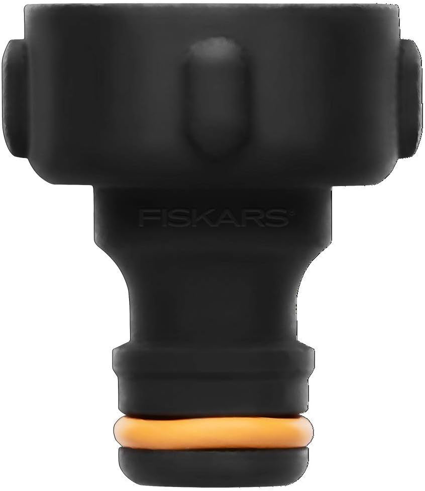 Fiskars krananslutning, för kranar, Ø 21mm (G 1/2"), FiberComp, universell storlek, 10g, svart/orange, 1027053