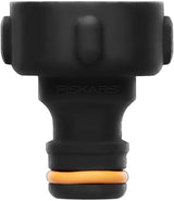 Fiskars krananslutning, för kranar, Ø 21mm (G 1/2"), FiberComp, universell storlek, 10g, svart/orange, 1027053