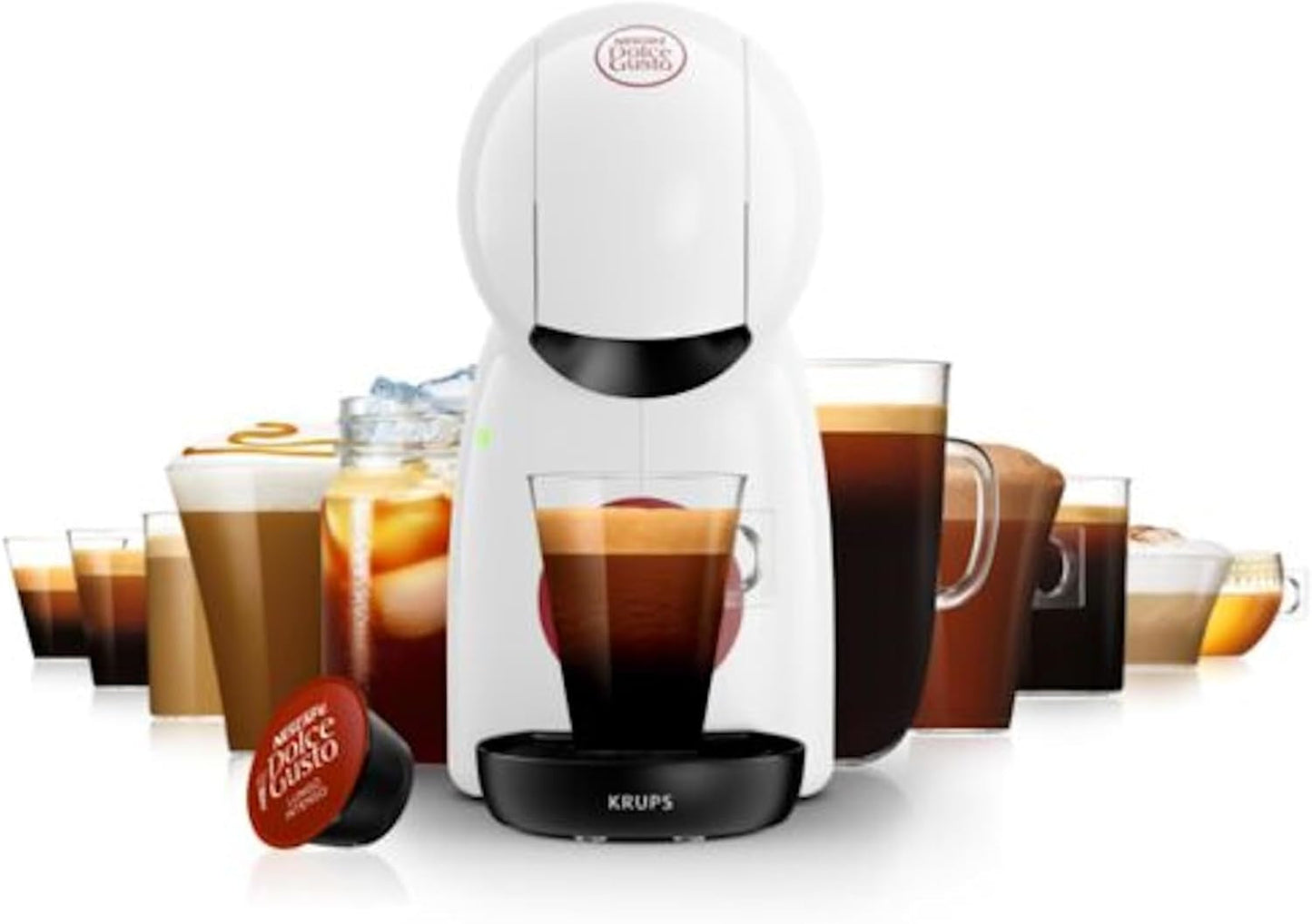 Manuell espressomaskin med NESCAFÉ DOLCE GUSTO PICCOLO XS kapslar från KRUPS, vit