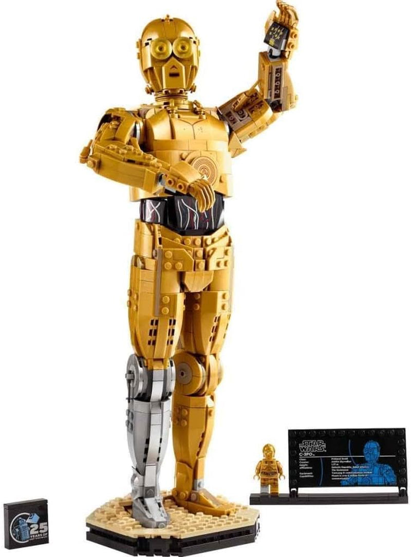 LEGO Star Wars C-3PO B, byggbar droid, modell att samla, bygga och visa, nostalgisk presentidé för vuxna och fans, samlarbit, fantasylekset 75398 Byggset Besuche den LEGO-Store