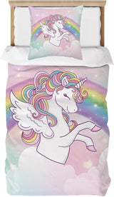 Sängkläder för barn, Unicorn Soft, mikrofiber Sängkläder - barn Naty Shop Rainbow 135X200 Cm
