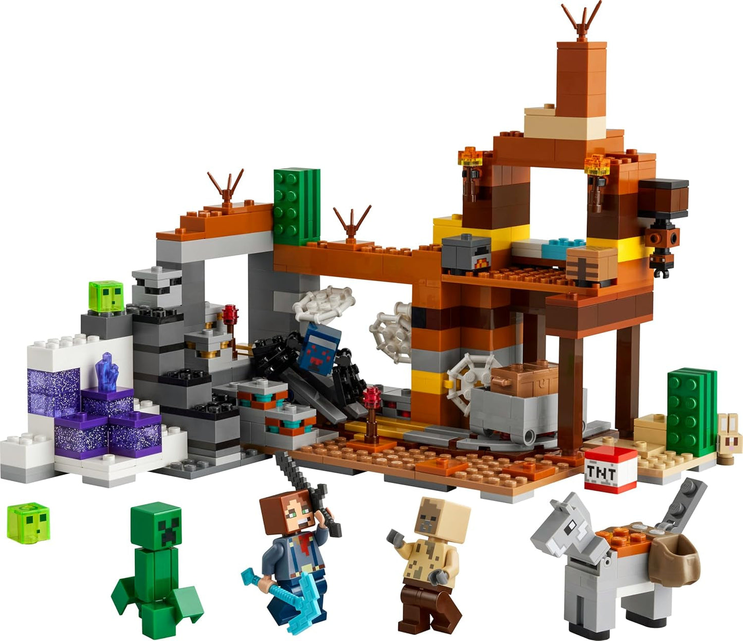 LEGO Minecraft Badlands Mine Videospelsgruvleksaksset för pojkar och flickor i åldrarna 8+ Kul byggstenar Äventyrsset Födelsedagspresent 21263 Byggset Besuche den LEGO-Store