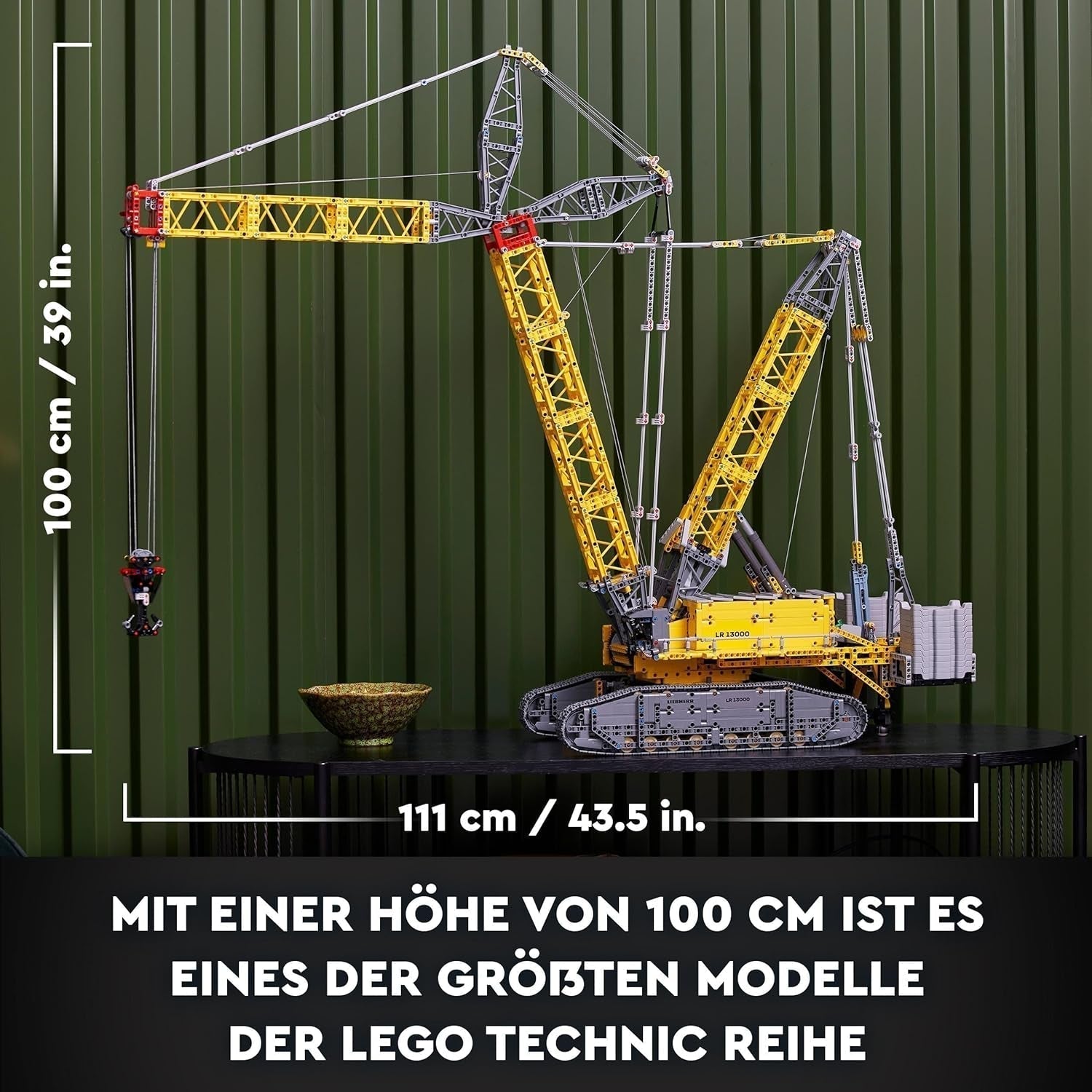 LEGO Technic Liebherr LR 13000 Bandkransats, bygg den bästa fjärrstyrda byggfordonsmodellen med Control+-appen, kran med vinschsystem och lyftarm, stor modellsats för vuxna 42146 Besuche Den LEGO-Store byggset