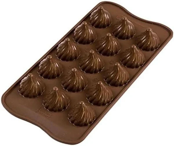 Silikomart 3D Flaming Chokladform - Unika 3D-former med inre kant för runda baser