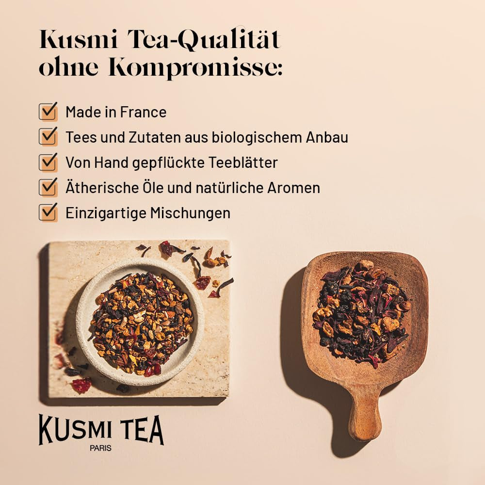 Kusmi Tea - Earl Grey Intense - Ekologiskt Earl Grey svart te med stark bergamott och kryddig citron - löst te - 100g metalllåda - Antal för ca 50 koppar