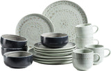 MÄSER 931744 Spicy Market Series, handmålade servisset för 4 i vintage medelhavsdesign, 16-delat keramikkombinationsset, grönt, stengods