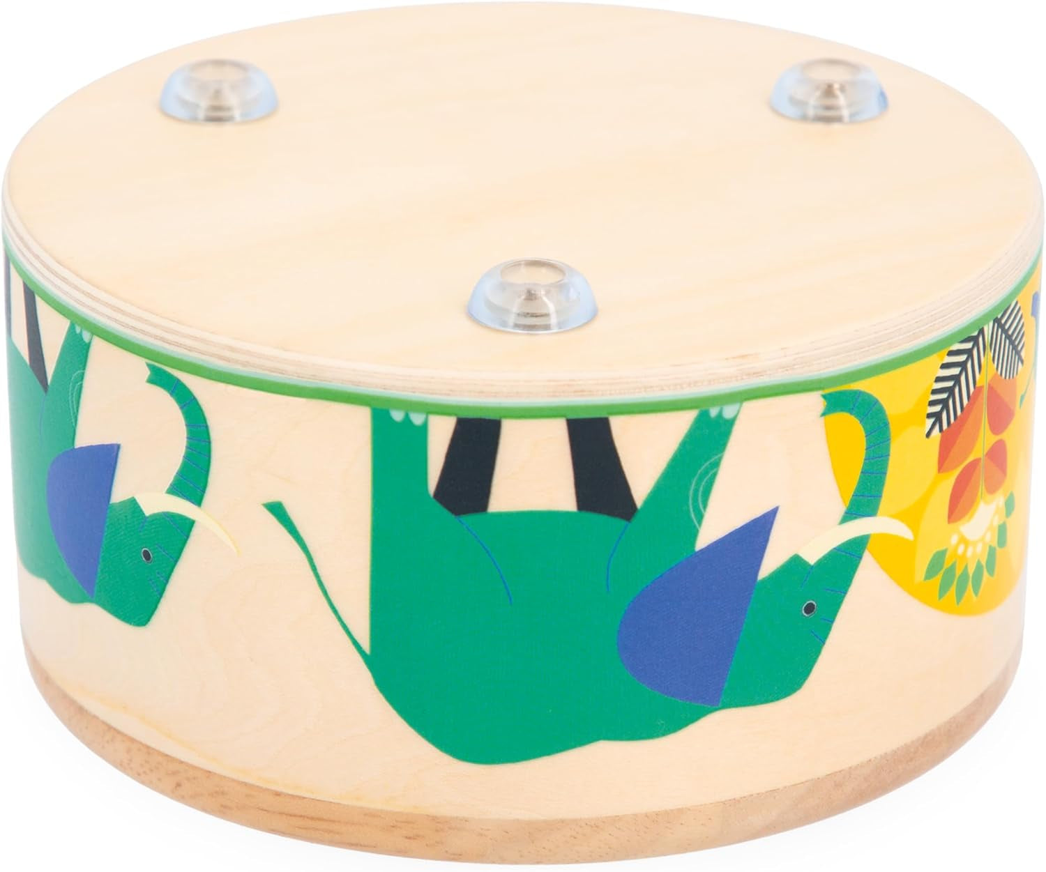 Janod - Gioia Drum - FSC trätrumma + trumma - Rollspel och tidig musikalisk utbildning - Akvarell - Från 18 månader, J07650 Bebe Toys Naty Shop