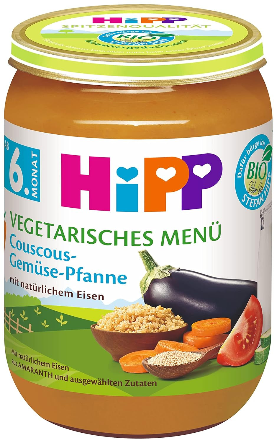 HiPP ekologiska måltider från 6 månader Couscous och sauterade grönsaker, 6-pack
