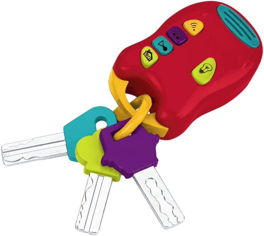 Battat toy key baby toy - Färgglad bilnyckel nyckelring med ljus och ljud för barn från 10 månader och uppåt Baby Toys Naty Shop nyckel