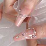 Mini Butterfly Zircon Nail Nyckelringar Y2K Vit Champagne Rosa Rhinestone Crystal Butterfly Nyckelringar Nails 3D Butterfly Nail Design Nyckelringar Butterfly Nails Dekoration Nail Art Nyckelringar Nageltillbehör