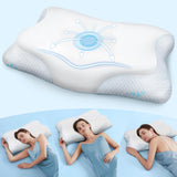 Cloudétoile Nackkudde Memory Foam Kudde - 2 i 1 Ergonomisk ortopedisk kudde Visco Foam Kudde Side Sleeper Nackstöd Kudde Höjd Justerbar Memory Foam Kudde Vit 64X38X12 Cm Cervikala ortopediska kuddar Naty Shop Vit 64X38X12 Cm