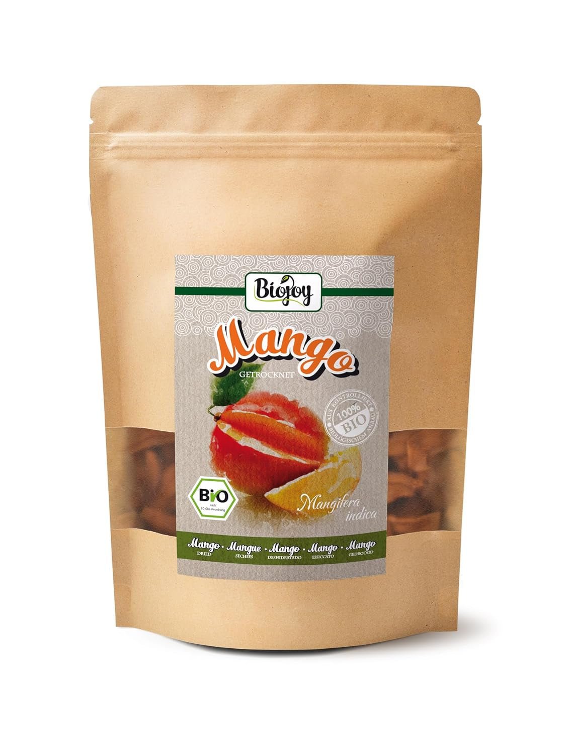 Biojoy BIO torkad mango (1 kg), osavlad Naty Shop torkade produkter 500 G
