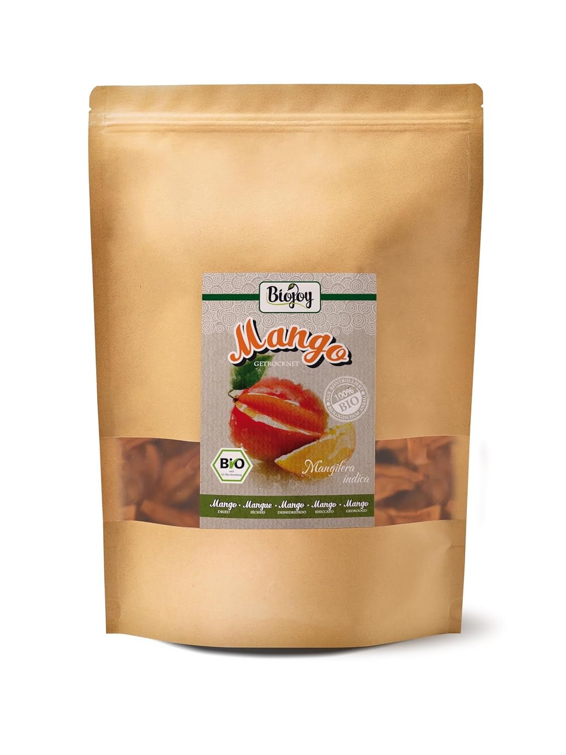 Biojoy BIO torkad mango (1 kg), osavlad Naty Shop torkade produkter 1 kg (1 förpackning)