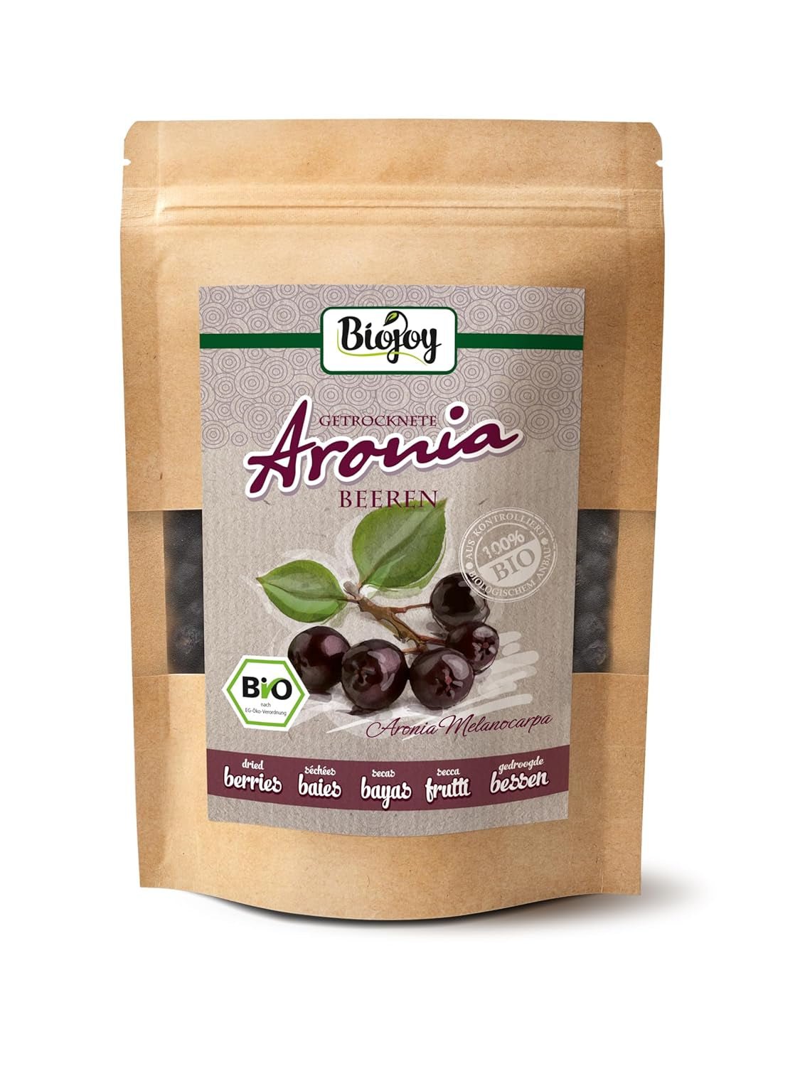 Biojoy ekologiska aroniafrukter (1 kg), torkade och hela (Aronia melanocarpa) Dehydrerade produkter Naty Shop 250 G