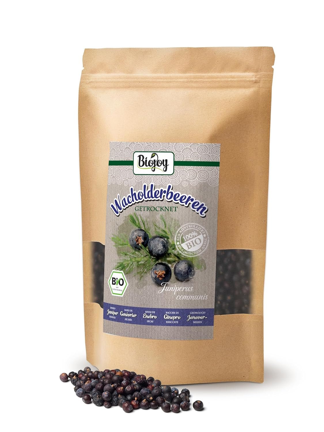 Biojoy ekologisk enbär (250 g), torkad och hel, utan tillsatser (Juniperus communis) Uttorkade produkter Naty Shop