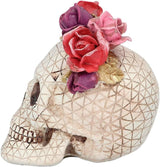 Boland 73089 - Dödskalle med Rosdekoration, Dödskalle med blomsterkrans, Bordsdekorationer för Halloween och Karneval, Dia de los Muertos Statyetter och Skulpturer Naty Shop