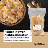 Bremer Gewürzhandel ingefära, bitar av torkad frukt kryddad, aromatisk, kryddig, osavlad, 1 kg Dehydrerade produkter Naty Shop