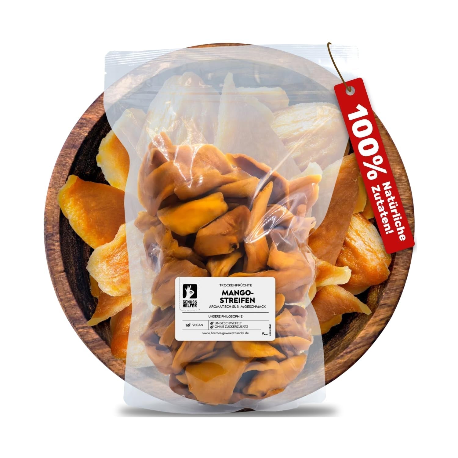 Bremer Gewürzhandel mango, torkade mango remsor, osavlad, utan tillsatt socker, 1 kg Dehydrerade produkter Naty Shop 1 kg (1 pack)