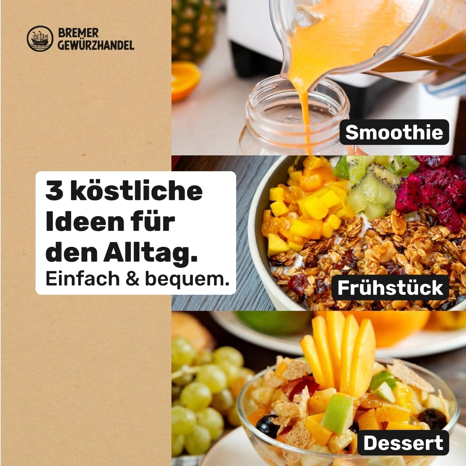 Bremer Gewürzhandel mango, torkade mango remsor, osvavelfria, utan tillsatt socker, 1 kg Dehydrerade produkter Naty Shop