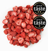 BRIX frystorkade jordgubbar | Naturliga jordgubbar 75 g | Great Taste Award för torkad, frystorkad frukt | Icke-GMO, glutenfria, veganska, undanhållna vitaminer Naty Shop Dehydrerade produkter