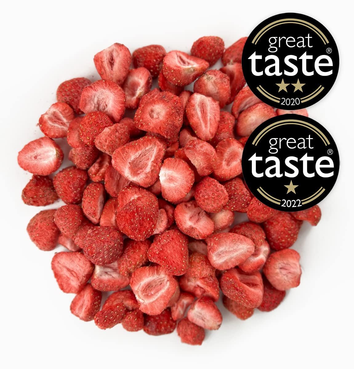 BRIX frystorkade jordgubbar | Naturliga jordgubbar 75 g | Great Taste Award för torkad, frystorkad frukt | Icke-GMO, glutenfria, veganska, undanhållna vitaminer Naty Shop Dehydrerade produkter